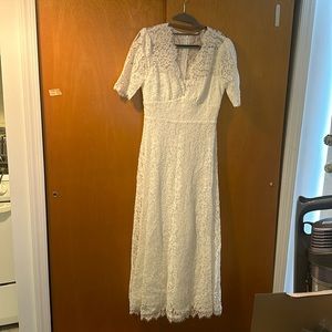 New BCBG white lace dress